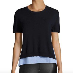 Alice + Olivia Navy Iva Layered Top
